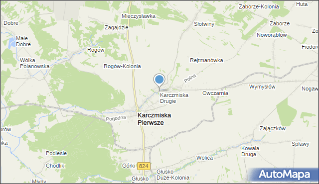 mapa Karczmiska Drugie, Karczmiska Drugie na mapie Targeo